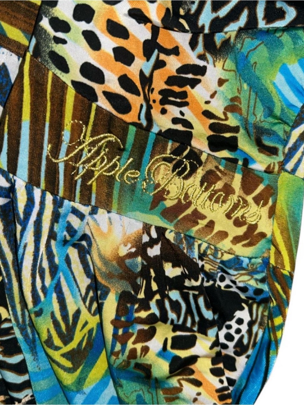 Rare Vintage Apple Bottoms Tropical Animal Print Maxi Dress